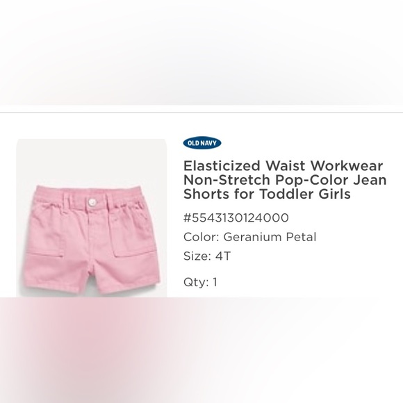 ⚓️Old Navy Toddler 💗Pink Shorts Sz 4T - Picture 10 of 12